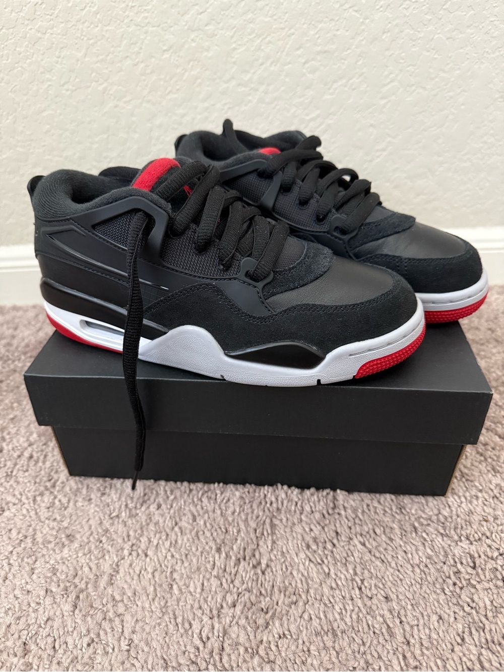 Jordan Kids Black Red White Sneakers